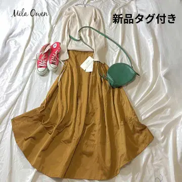 Mila Owen [택 포함 새상품] 이소재 절개 롱 원피스