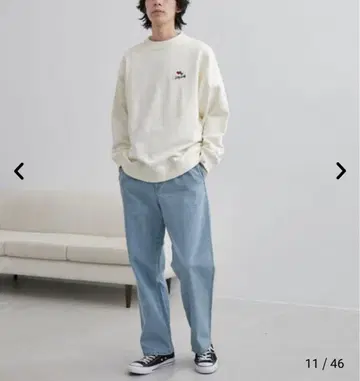 릴랙스 데님 테이퍼드 팬츠