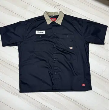 Dickies 반팔 셔츠 블랙/베이지 명찰 포함