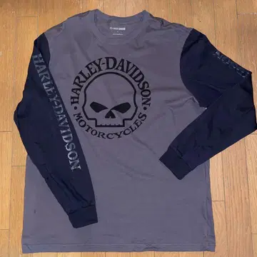 무료배송! 미사용 할리데이비슨 빈티지 롱T 긴팔 스컬 프린트