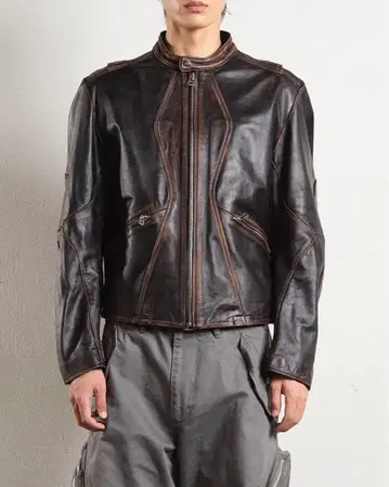 NVRFRGTDISTRESSEDLEATHERMOTORCYCLEJACKET