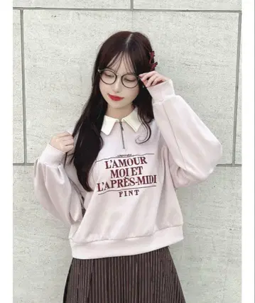 로고 자수 하프 지퍼 맨투맨
