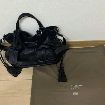란셀 주름 가죽 2way 백 블랙
