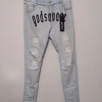 godsavage 데미지 스키니 데님 S
