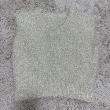 ViS 아이보리 V넥 슬리브리스 스웨터 M