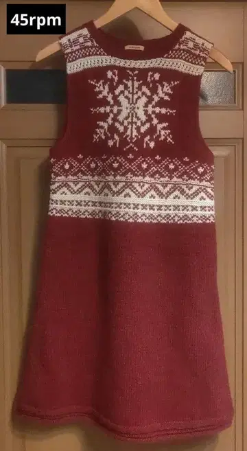 45rpm 빨간색 슬리브리스 코위찬 니트 원피스 실크 혼방