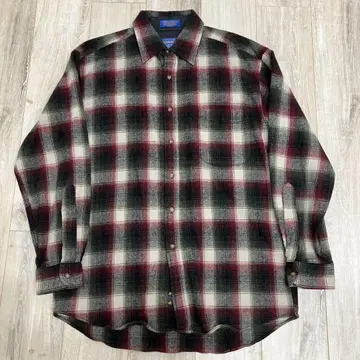 [ 새상품급 ] Pendleton 100% 버진 울 옴브레 체크 셔츠 M