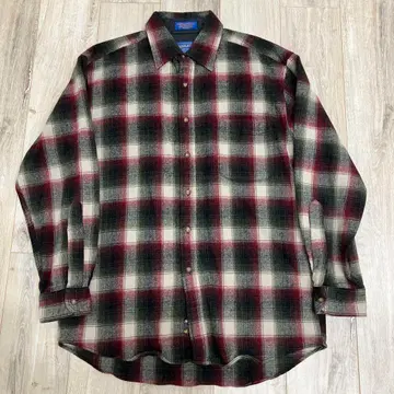 [ 새상품급 ] Pendleton 100% 버진 울 옴브레 체크 셔츠 M
