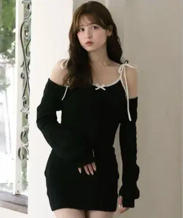 bicolor ensemble knit mini onepiece