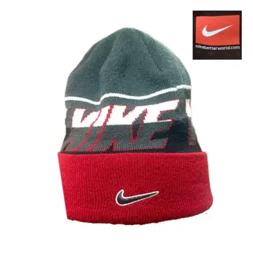 레어 NIKE 나이키 비니 니트 모자 스우시 자수 로고 구제 의류 90s