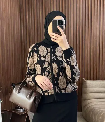 꽃무늬 집업 가디건