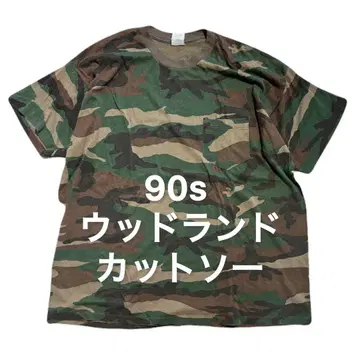 90s 카모플라쥬 T셔츠 티셔츠 우드랜드 카모 빈티지 아메카지