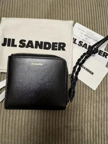 JIL SANDER 블랙 가죽 접이식 지갑