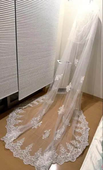 3m 레이스 자수 웨딩 베일