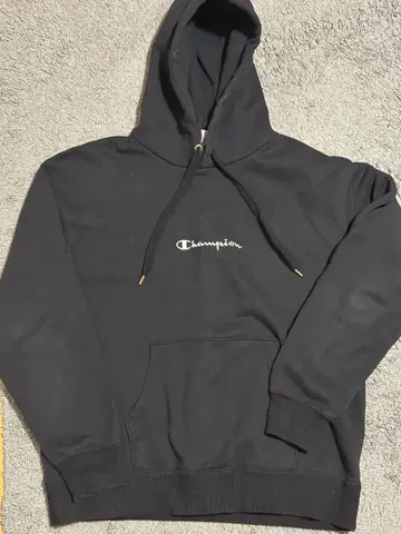 Champion 블랙 후드티 L 사이즈