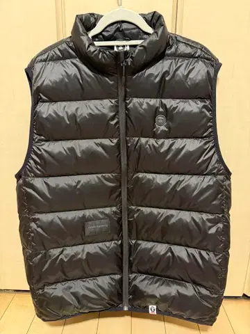 AAPE NOW 블랙 다운 베스트 XXL