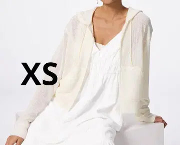 gu 지유 루프얀 풀 집업 후드티 xs 화이트