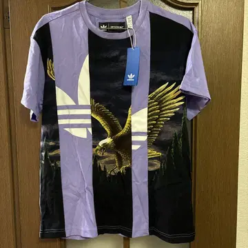 미사용품! adidas 독수리 그래픽 T셔츠 보라색/블랙