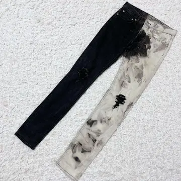 GU (29인치) 바이컬러 데미지 슬림 청바지 오리지널 염색 DIY 상품