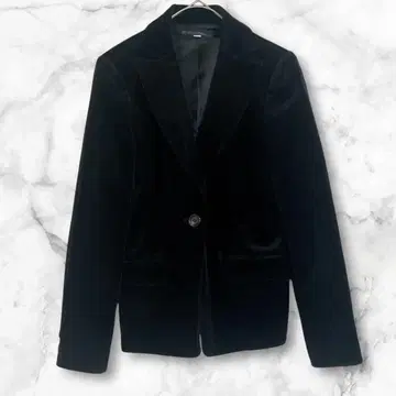 크리스찬 오자르 블랙 벨로아 테일러드 자켓 S 아우터