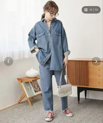ANGIE 오버 사이즈 데님 셔츠 자켓