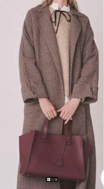 Mila Owen 미라 오웬 접결 롱 트렌치코트 체크