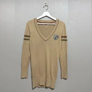 [ TOMMY HILFIGER ] (S) 스쿨풍 V넥 니트 긴팔 면