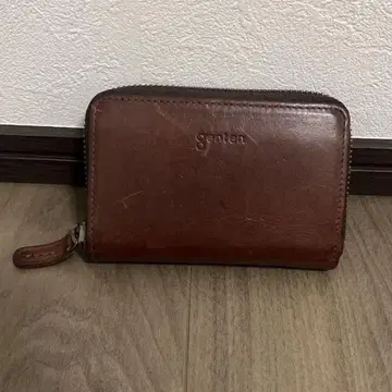 genten 가죽 카드 케이스 브라운