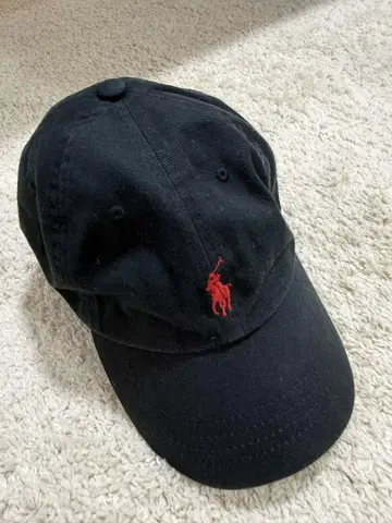 POLO 랄프 로렌 블랙 캡 빨간색 로고