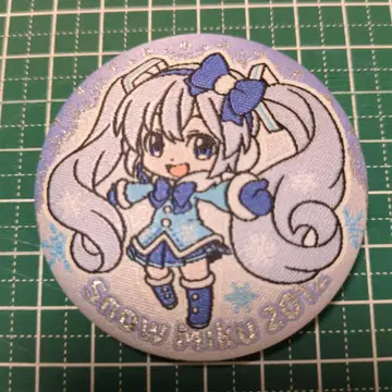 Snow Miku 2012 캔뱃지 자수 패브릭 소재 하츠네 미쿠