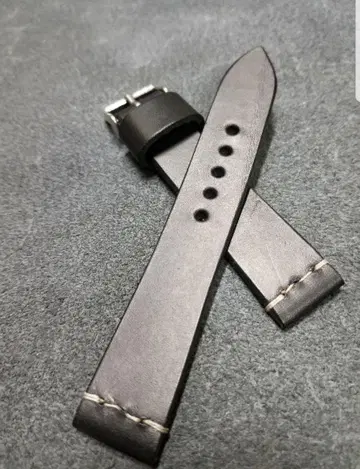 20mm 이탈리아 오일 가죽 시계 벨트 텐더 반광 블랙