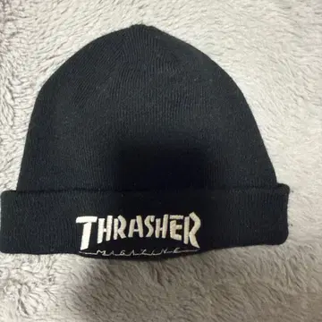 THRASHER 니트 모자 블랙