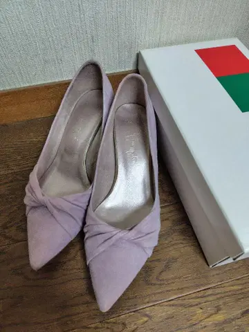 긴자 카네마츠 스웨이드 펌프스 라벤더 우천 겸용