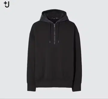 드라이 맨투맨 하프 지퍼 후드티 (긴팔) 블랙 M