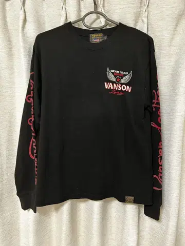 VANSON 블랙 긴팔 티셔츠 S