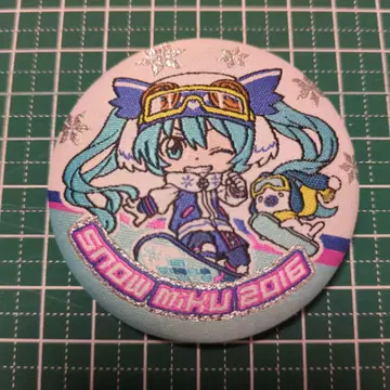 Snow Miku 2016 캔뱃지 자수 패브릭 소재 하츠네 미쿠