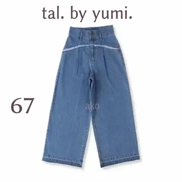 새상품 tal. by yumi. 수주 프린지 데님 와이드 팬츠 블루 67