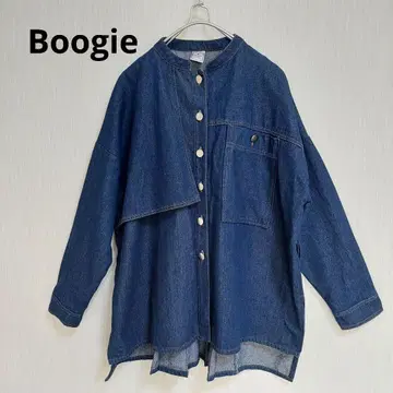 새상품급 Boogie 노카라 데님 자켓 백 플리츠 디자인 G