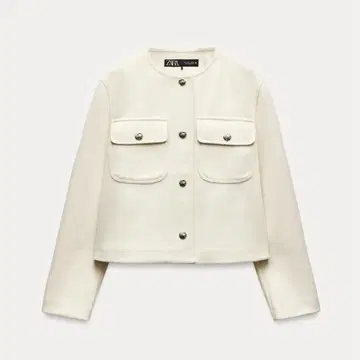 ZARA 노카라 자켓 화이트 XS