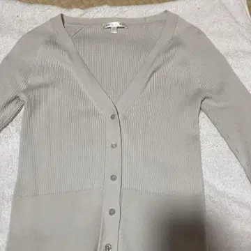 PAULE KA 리브 V넥 가디건 S 베이지