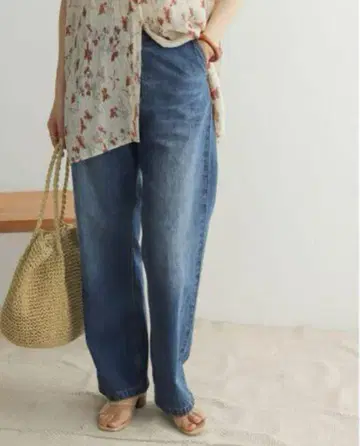URBAN RESEARCH DOORS 데님 세미 와이드 팬츠
