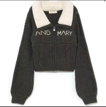 andMary Mary 로고 집업 탑 그레이