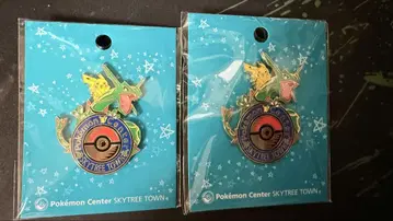 포켓몬 센터 스카이트리타운 한정판 로고 핀즈 레쿠자 2개
