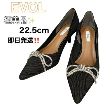 컨디션 최상 EVOL 블랙 리본 스틸레토 펌프스