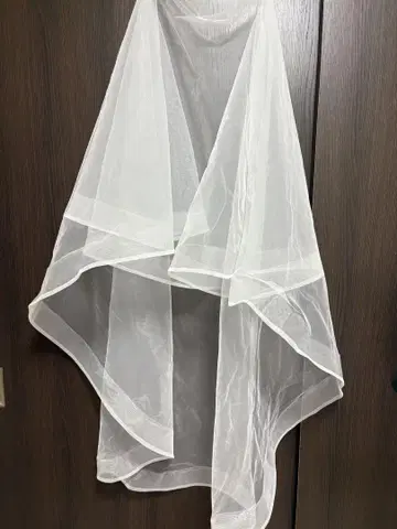 롱 화이트 웨딩 베일
