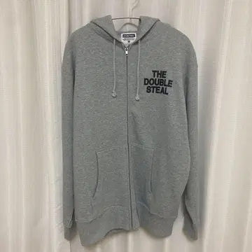 THE DOUBLE STEAL 지퍼 후드티 그레이