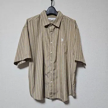 U.S. POLO ASSN. 반팔 셔츠 M 브라운 스트라이프
