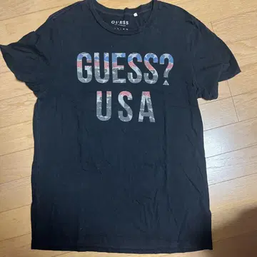 GUESS? 블랙 T셔츠 M