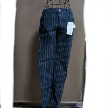 네이비 스트라이프 캐주얼 팬츠 97cm