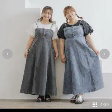 새상품 시마무라 데님 점프 스커트 (yuki x Taiyou) 블랙 3L